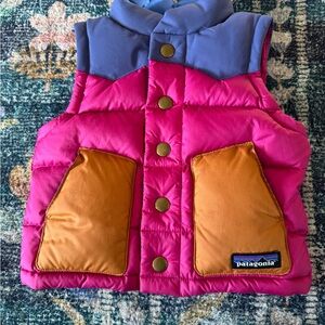 Patagonia Kids' Pink and Blue Puffer Vest